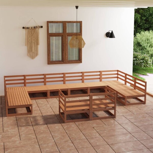 vidaXL 12-tlg. Garten-Lounge-Set Massivholz Kiefer