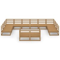 vidaXL 12-tlg. Garten-Lounge-Set Massivholz Kiefer