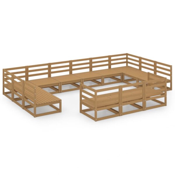 vidaXL 13-tlg. Garten-Lounge-Set Massivholz Kiefer