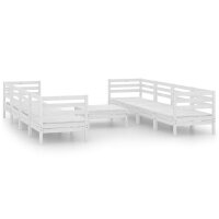 vidaXL 9-tlg. Garten-Lounge-Set Wei&szlig; Massivholz Kiefer