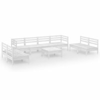 vidaXL 9-tlg. Garten-Lounge-Set Wei&szlig; Massivholz Kiefer