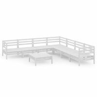 vidaXL 8-tlg. Garten-Lounge-Set Massivholz Kiefer Wei&szlig;