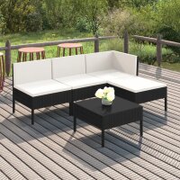 vidaXL 5-tlg. Garten-Lounge-Set mit Auflagen Poly Rattan...