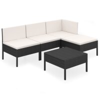 vidaXL 5-tlg. Garten-Lounge-Set mit Auflagen Poly Rattan...