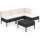 vidaXL 5-tlg. Garten-Lounge-Set mit Auflagen Poly Rattan Schwarz