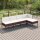 vidaXL 5-tlg. Garten-Lounge-Set mit Auflagen Poly Rattan Braun