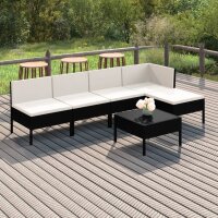 vidaXL 6-tlg. Garten-Lounge-Set mit Auflagen Poly Rattan...