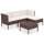 vidaXL 5-tlg. Garten-Lounge-Set mit Auflagen Poly Rattan Braun