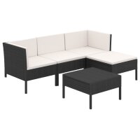 vidaXL 5-tlg. Garten-Lounge-Set mit Auflagen Poly Rattan...