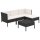 vidaXL 5-tlg. Garten-Lounge-Set mit Auflagen Poly Rattan Schwarz