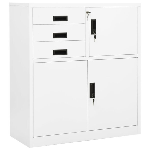 vidaXL B&uuml;roschrank Wei&szlig; 90x40x102 cm Stahl