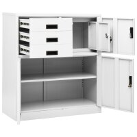 vidaXL Büroschrank Weiß 90x40x102 cm Stahl