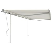 vidaXL Gelenkarmmarkise Einziehbar mit Pfosten 4,5x3 m...