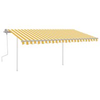 vidaXL Gelenkarmmarkise Einziehbar mit Pfosten 4,5x3 m...