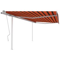 vidaXL Gelenkarmmarkise Einziehbar mit Pfosten 4,5x3 m...