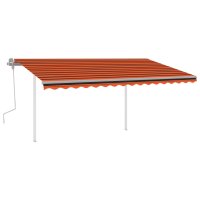 vidaXL Gelenkarmmarkise Einziehbar mit Pfosten 4,5x3 m...