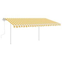 vidaXL Gelenkarmmarkise Einziehbar mit LED 4,5x3 m Gelb...