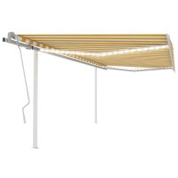 vidaXL Gelenkarmmarkise Einziehbar mit LED 4,5x3 m Gelb...
