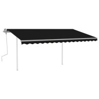 vidaXL Gelenkarmmarkise Einziehbar mit LED 4,5x3 m Anthrazit