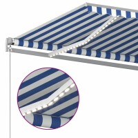 vidaXL Automatische Markise mit LED & Windsensor 4,5x3 m Blau und Weiß