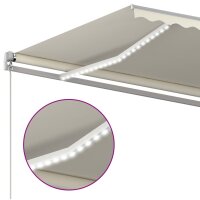 vidaXL Automatische Markise mit LED &amp; Windsensor 4,5x3 m Cremewei&szlig;