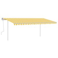 vidaXL Gelenkarmmarkise Einziehbar mit LED 5x3 m Gelb und...