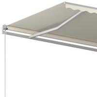 vidaXL Gelenkarmmarkise Automatisch mit Pfosten 5x3 m Cremeweiß