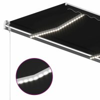 vidaXL Gelenkarmmarkise Einziehbar mit LED 4x3,5 m Anthrazit