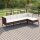 vidaXL 5-tlg. Garten-Lounge-Set mit Auflagen Poly Rattan Braun