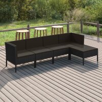 vidaXL 5-tlg. Garten-Lounge-Set mit Auflagen Poly Rattan...