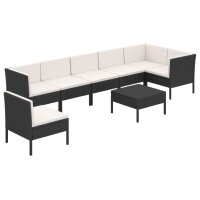 vidaXL 8-tlg. Garten-Lounge-Set mit Auflagen Poly Rattan...