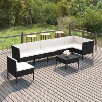 vidaXL 8-tlg. Garten-Lounge-Set mit Auflagen Poly Rattan...