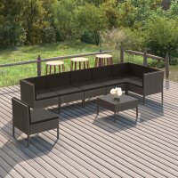 vidaXL 8-tlg. Garten-Lounge-Set mit Auflagen Poly Rattan...