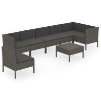 vidaXL 8-tlg. Garten-Lounge-Set mit Auflagen Poly Rattan...