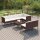 vidaXL 8-tlg. Garten-Lounge-Set mit Auflagen Poly Rattan Braun