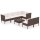 vidaXL 8-tlg. Garten-Lounge-Set mit Auflagen Poly Rattan Braun