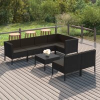 vidaXL 8-tlg. Garten-Lounge-Set mit Auflagen Poly Rattan...