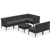 vidaXL 8-tlg. Garten-Lounge-Set mit Auflagen Poly Rattan...