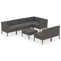 vidaXL 8-tlg. Garten-Lounge-Set mit Auflagen Poly Rattan...