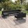 vidaXL 9-tlg. Garten-Lounge-Set mit Auflagen Poly Rattan Schwarz