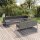 vidaXL 10-tlg. Garten-Lounge-Set mit Auflagen Poly Rattan Grau