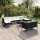 vidaXL 10-tlg. Garten-Lounge-Set mit Auflagen Poly Rattan Schwarz