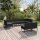 vidaXL 9-tlg. Garten-Lounge-Set mit Auflagen Poly Rattan Schwarz