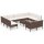 vidaXL 12-tlg. Garten-Lounge-Set mit Auflagen Poly Rattan Braun