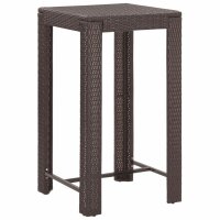 vidaXL 3-tlg. Gartenbar-Set mit Kissen Poly Rattan Braun