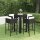 vidaXL 5-tlg. Gartenbar-Set mit Kissen Poly Rattan Schwarz