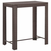 vidaXL 5-tlg. Gartenbar-Set mit Kissen Poly Rattan Braun