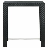 vidaXL 5-tlg. Gartenbar-Set mit Kissen Poly Rattan Schwarz