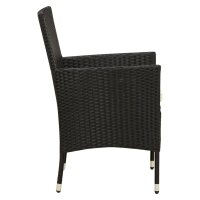 vidaXL Gartenst&uuml;hle mit Kissen 4 Stk. Poly Rattan Schwarz