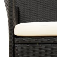 vidaXL Gartenst&uuml;hle mit Kissen 4 Stk. Poly Rattan Schwarz